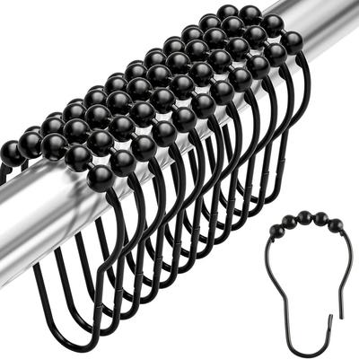 Honglu Shower Curtain Hooks C-Type Shower Curtain Rings, Curtain Hooks, Hanging Rings, Bed Curtain Rings, Coat Hooks, 12-Pack