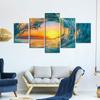 5 Stück Welle Sonnenuntergang Ozean Meer 5 Stück Gemälde Wand Poster Moderne abstrakte Leinwand HD-Druck Home Decor 5 Panel Bilder Kunst