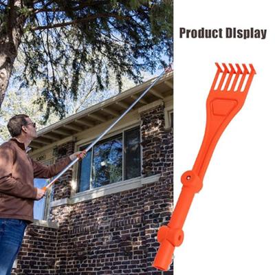 Multipurpose Rake Gutter Cleaning Tool Mini Rake with Rotatable Handle Long-lasting Gutter Debris Removal Rake