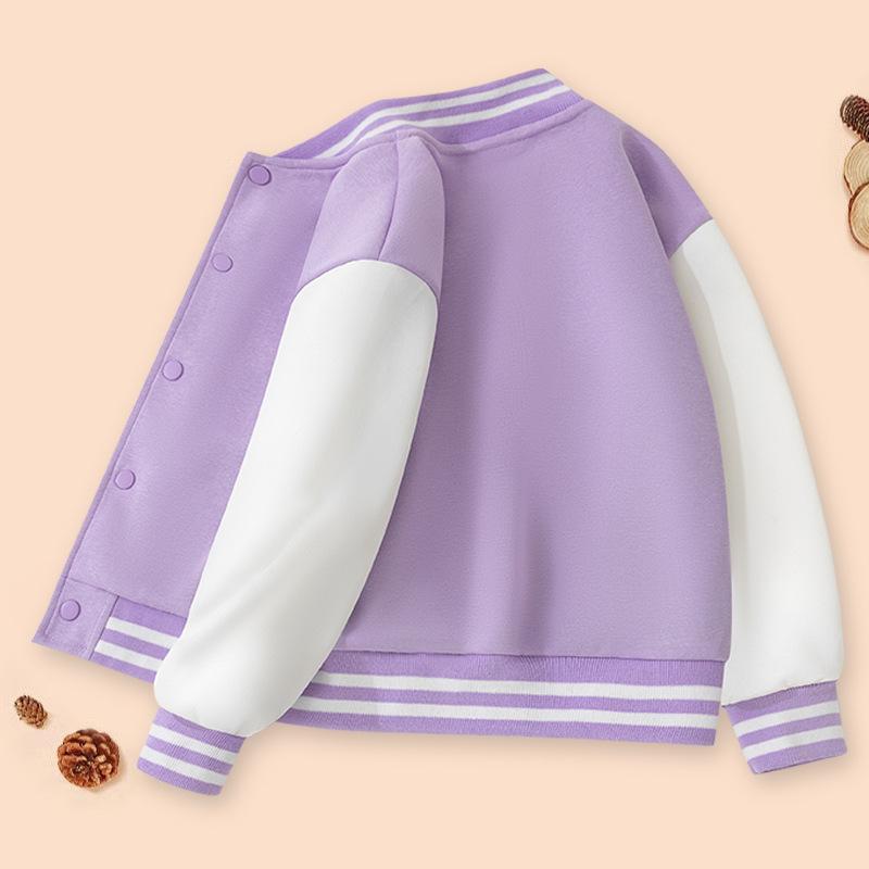 Kids' Color Block Baseball Jacket - Trendy Spring Long Sleeve Cardigan for Boys & Girls 2026.