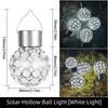 Camping Waterproof Solar Lights Round Ball Multicolor Hanging Light Motion Sensor Glass Chandeliers Lanterns Camping