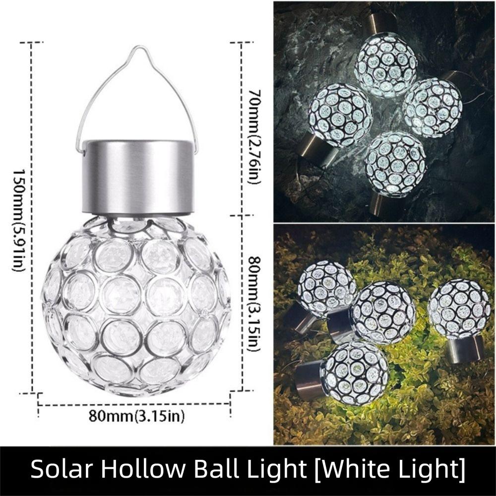 Camping Waterproof Solar Lights Round Ball Multicolor Hanging Light Motion Sensor Glass Chandeliers Lanterns Camping