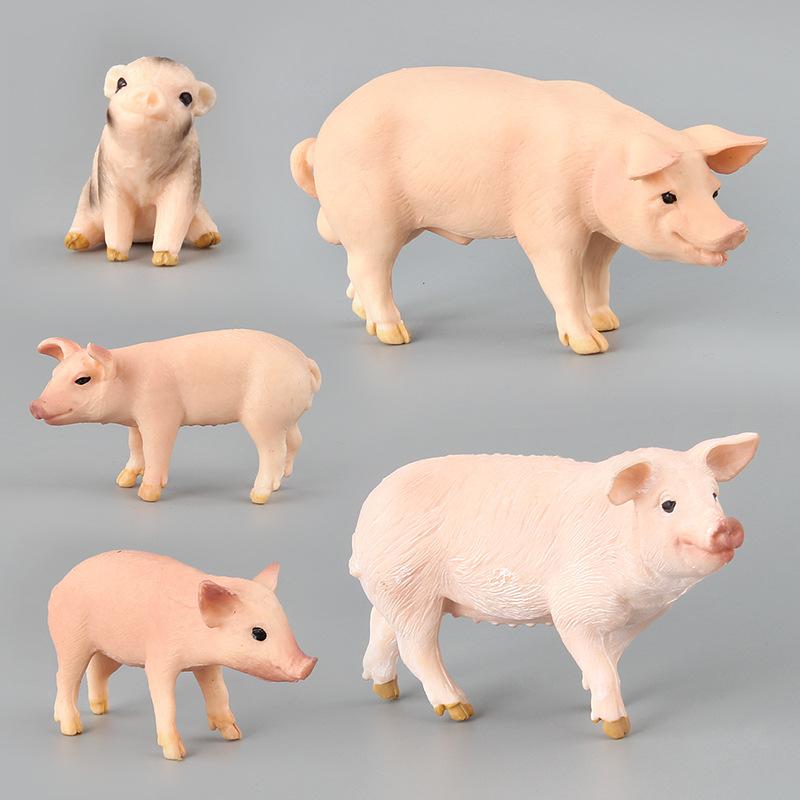 Simulation Livestock Mammal Model Toy Piglet Doll Static Home Ornament Animal Model A Variety Of Optional