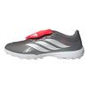 Tênis Predator League com Língua Dobrável para Gramado Sintético Iron Metallic Zero Metallic Lucid Red Unissex Cinza JR7875
