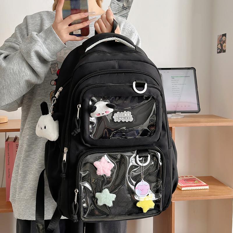 Women's Solid Color Backpack Student Schoolbag Outdoor Small Backpack