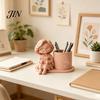 Durable Desk Accessory 3D Printed Pen Holder, Creative Desktop Organizer for Pencils Gel Pens Stationery Holder Makeup Brushes, Storage Container