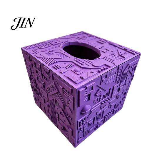 Sense of Future Tissue Box Sci-fi Theme Box, with Smooth Paper Extraction, Large Capacity Cubic Design Trendy Organizer, Hard Shell Durable