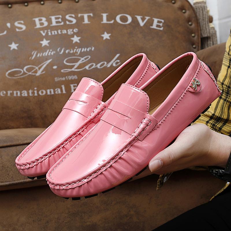 Fashion New Stylish Mens PU Leather Loafers Non Slip Walking Flats Breathable Outdoor Slip On Casual Shoes Male Office Driving Moccasins