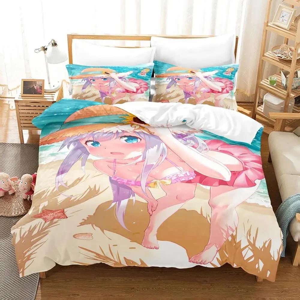 Anime Sagiri Izumi Eromanga Sensei Bedding Set Duvet Cover Bed Set Quilt Cover Pillowcase Comforter King Queen Size