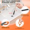 3/5Pcs Sink Dredger Reinforced Hook Tip Clog Remover Long Reach Wire Rope Hair Sink Cleaner
