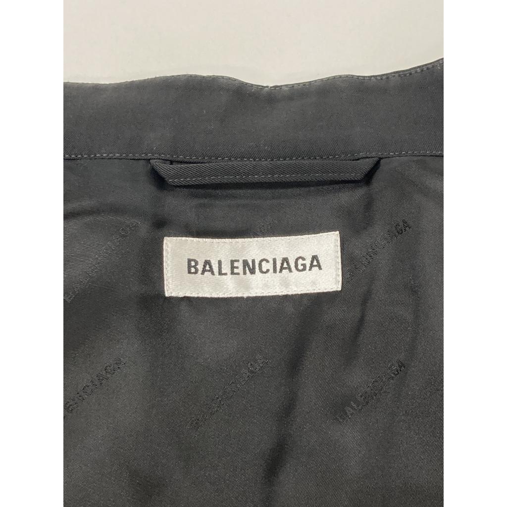 Balenciaga Czarna koszula zapinana na guziki z poduszkami na ramionach topy 32 czarnyUżywany