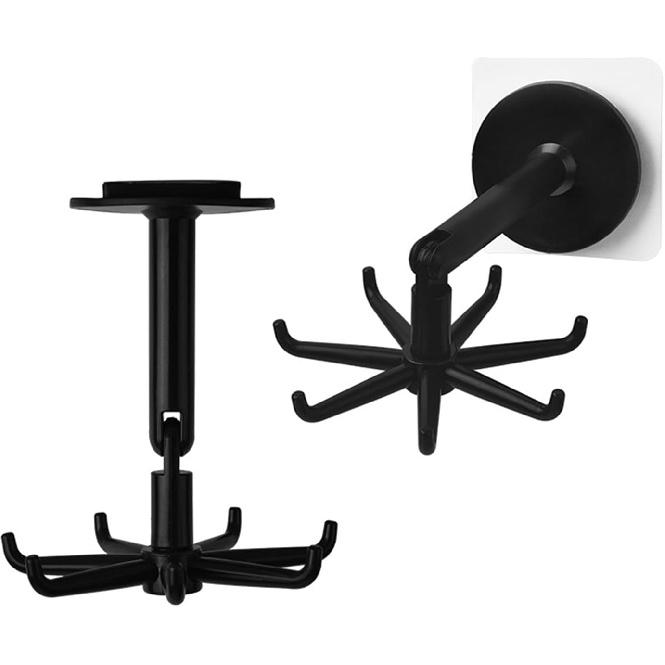 Multifunctional 360 Degree Rotating Hanging Hook Kitchen Organiser 7 Claws Swivels Hook for Bathroom Bedroom and Office