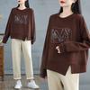 Dimanaf 2025 Spring Women Plus Size Pullover Long Sleeve Tops Tees O-Neck Casual Lady Loose Shirt Solid Oversize
