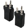 2pcs Black 3prong Electrical Converter Copper American Power Adapter  Electrician