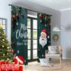 2pcs 2D Flat Printing Merry Christmas Curtains Merry Christmas Happy New Year_a Polyester Without Electricity Festive Holiday