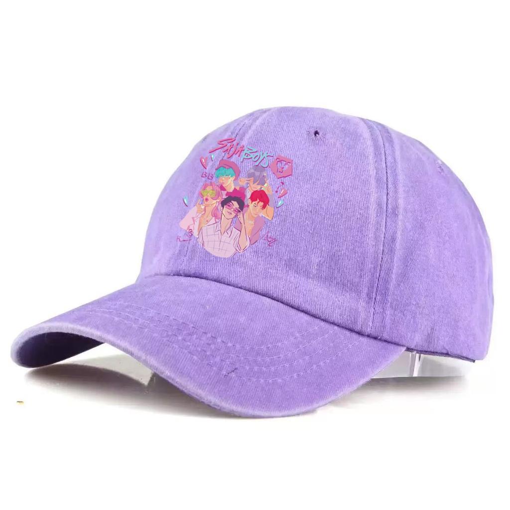 HUNTR/X Anime Girls Embroidered Baseball Cap, Vintage Washed Cotton Adjustable Dad Hat, Unisex Casual Sun Hat for Fans