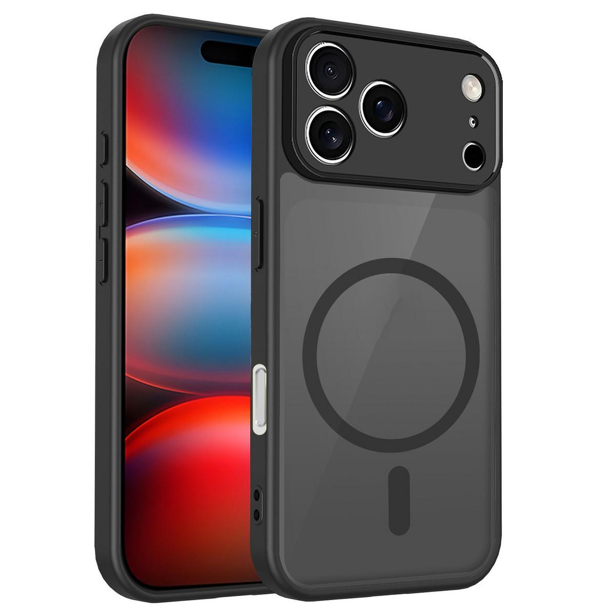 For iPhone 17 Pro Magnetic Case Skin Touch Matte Translucent PC + TPU Anti-Drop Phone Cover