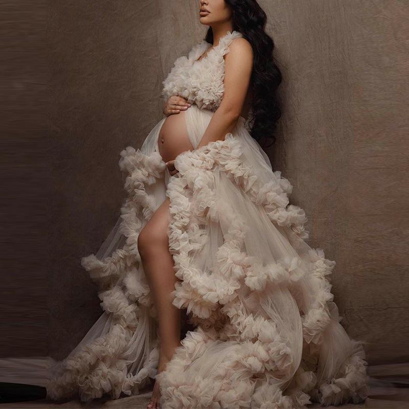 Versatile Maternity Photoshoot Mesh Robe: Sexy, Fashionable, Multiple Colors