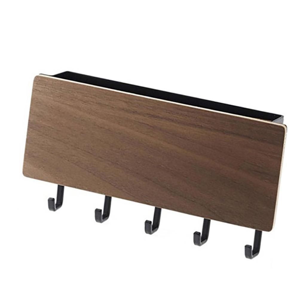 Hallway Wall Holder Wooden Punch Multifunctional Key Holder for Bag Hat Scarf