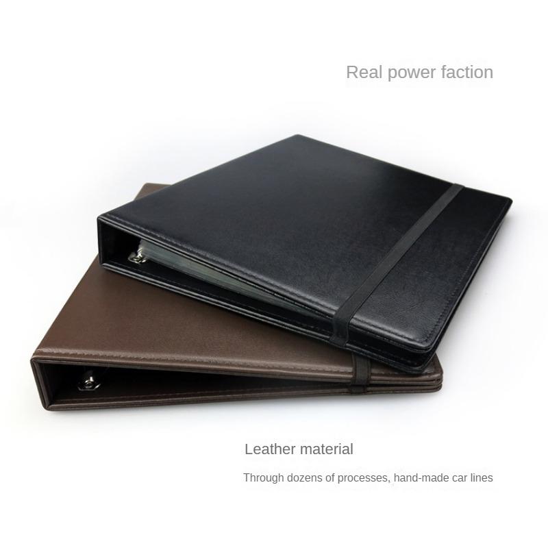 

Буклет для колекції паперових грошових одиниць. Стандартна марка для колекції монет із дев’ятьма отворами. Порожній буклет. коричневий