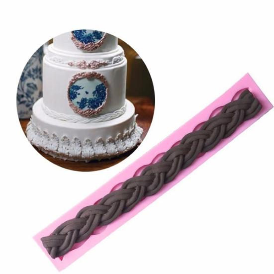 Long Braid Rope Silicone DIY Chocolate Fondant Cake Decorating Mold Baking Tool