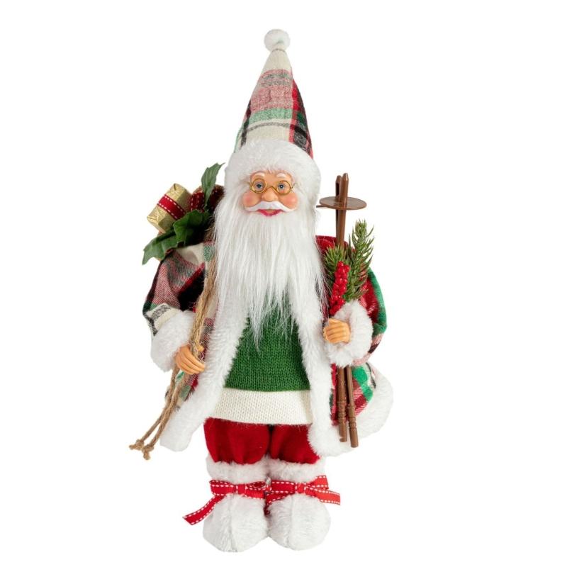 Festival Santa Doll with Sturdy Base Holiday Homes Office Decors Indoors Outdoor Christmas Display 12Inch