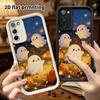 Phone Case: 2D Flat Samsung Galaxy A34 A35 M05 M06 S20 S22 S21 FE Plus 5G Tiered Protective Case, Little Ghost Pumpkin, Christmas and Halloween Gift