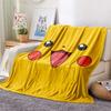 Yellow-background Pikachu  Print Flannel Blanket, High quality Comfortable for All Seasons, Home Decor, Warmth and Comfort