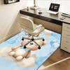 Adorable Teddy Bear Chair Mat Office Carpet with Cute Moon and Stars Design Home Decor, Gift Idea, Suitable for Bedroom, Living Room, Various Rooms