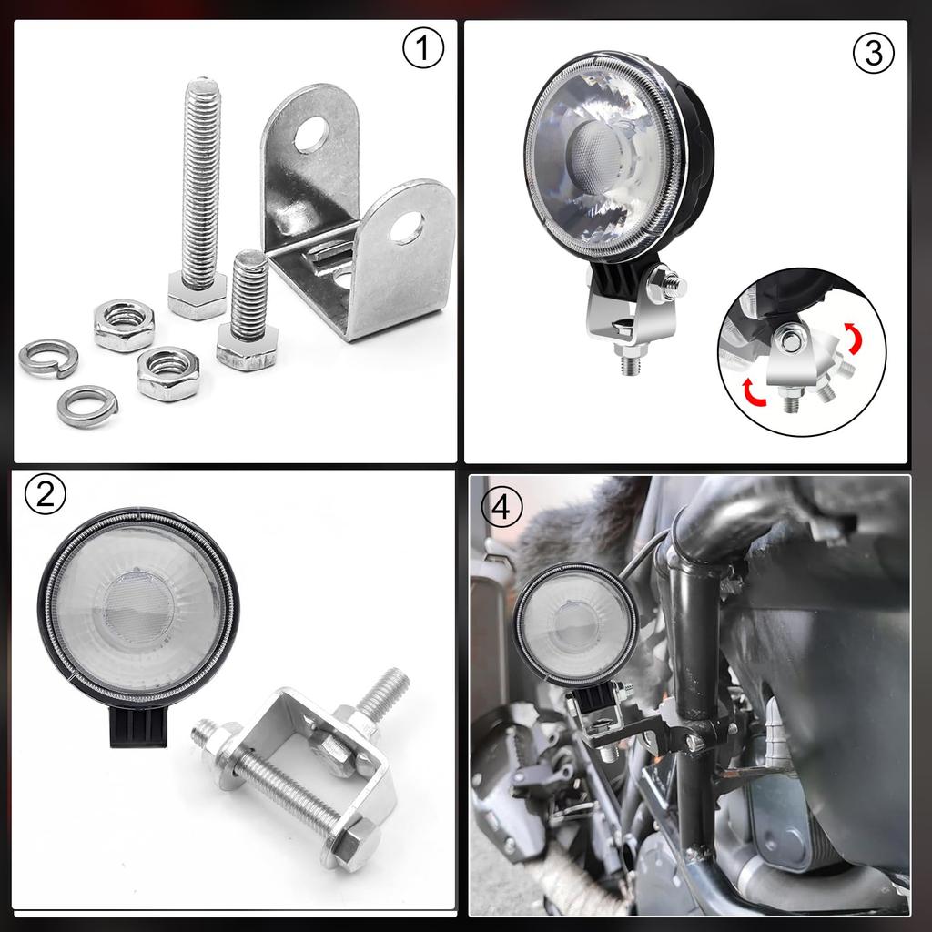 Biqing 2 Piece Work Light Mounting Stay, Bike Stay, Universal Fog Lamp Mount Stay,