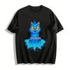 KP Demon Hunters Blue Cat Print T-shirt Unisex Casual Loose Fit Daily Wear Top Pure Cotton T-shirt