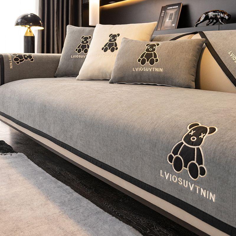 Leichtes Luxus-Sofakissen aus Chenille, für alle Jahreszeiten, universell einsetzbar, modern, schlicht, mit Handtuchbezug, Stoff, rutschfest, Sofabezug, fortschrittliches Kissen