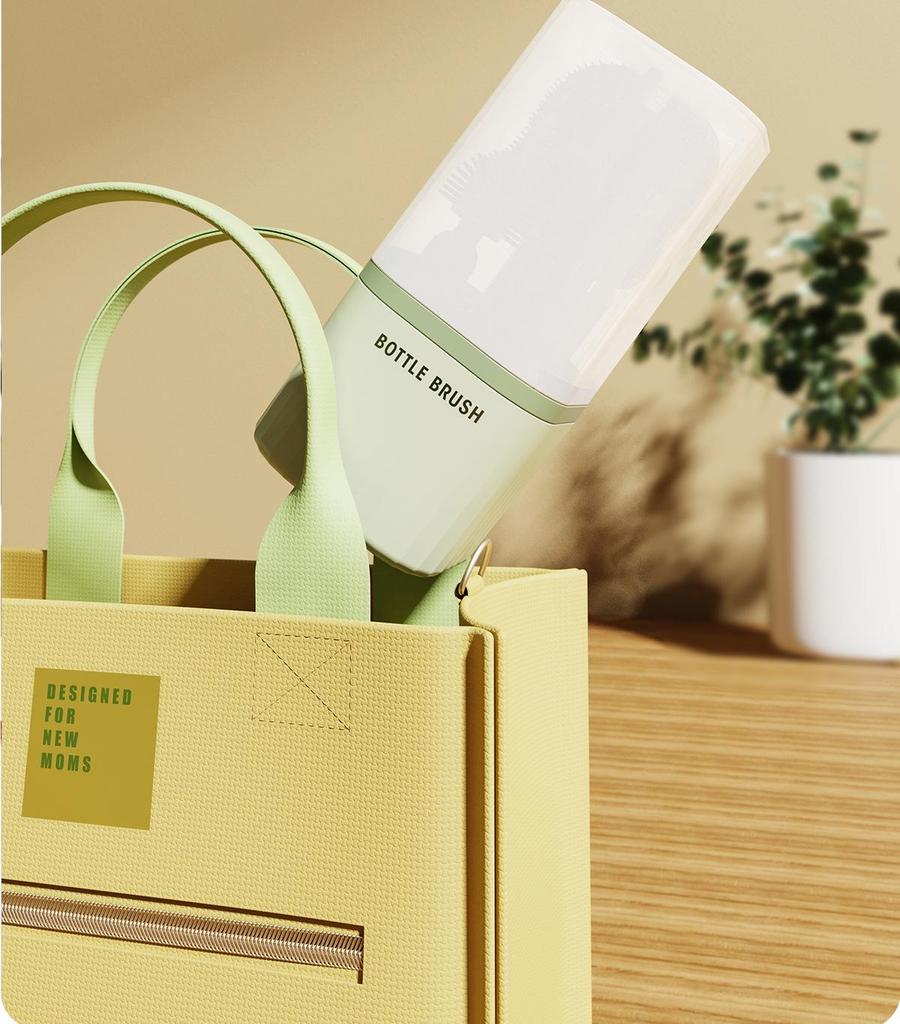 Reise-Babyflaschenbürsten-Set mit Silikon-Saugerbürste, Abtropfgestell, Strohhalm- und Fugenbürsten