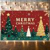 Holiday Backdrop Winter  Merry Christmas Banner Holiday Celebration Backdrop Red Theme Christmas Party Banner For Photo