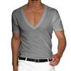 QICED Men's Fashion Casual Summer Spring V-Neck Short Sleeve Blouses & Shirts Casual Chic