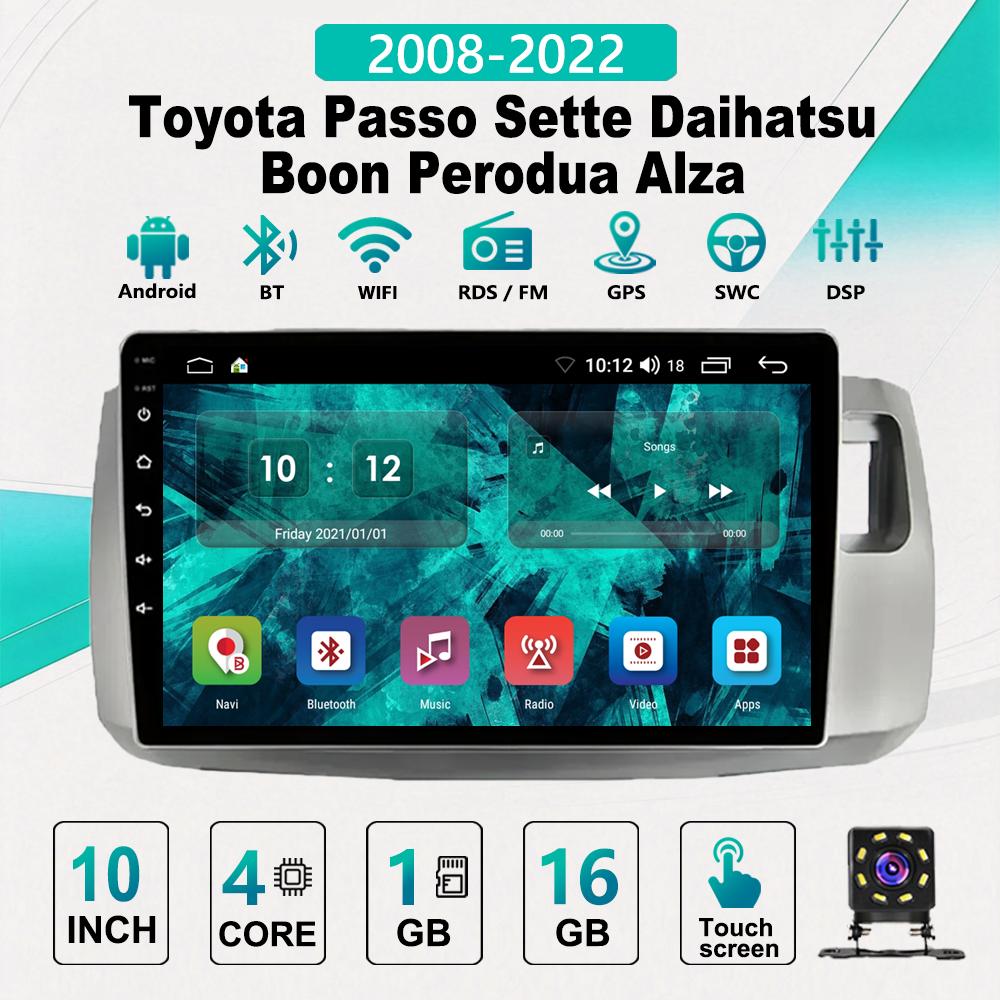 2Din Android Car-Play Car Radio,Toyota Passo Sette Daihatsu 2008-2022,Multimedia Player Head Unit Stereo GPS Navigation BT WIFI,2+32GB