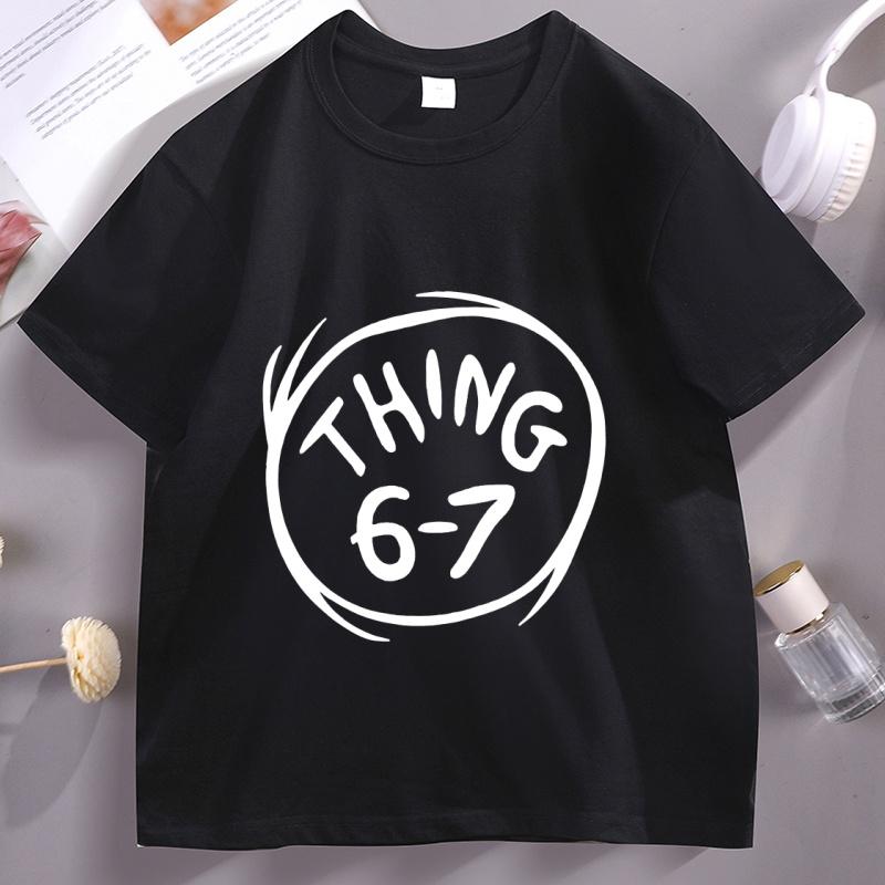 

The Cat in The Hat Thing 6-7 T-shirt for Men Women Cotton Short Sleeve High Quality Round Neck Tees Casual Streetwear Clothes 5XL різнокольоровий