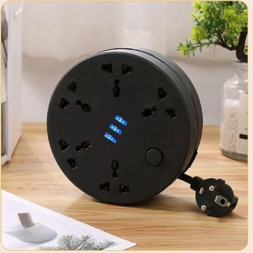 Circular Multi Outlet Power Strip Socket Socket Adapter with Long Cable Travel Essentials