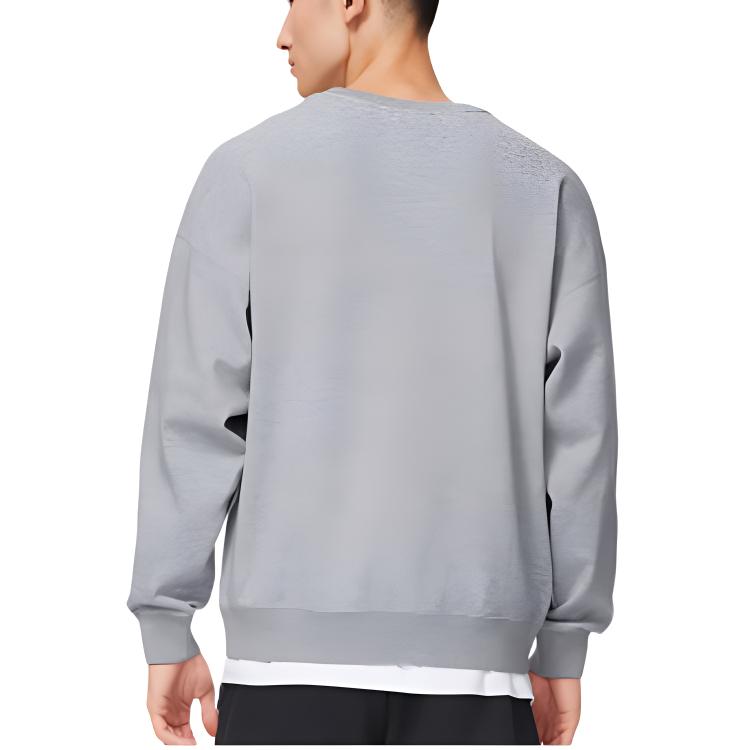 Li Ning Sweatshirts Unisex Gray Crew Neck Thickened Regular AWDSC57-5