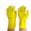 PVC Oil-Resistant Chemical Protective Gloves, Acid & Alkali Resistant, Yellow Cotton Knit Dipped for Labor Protection.
