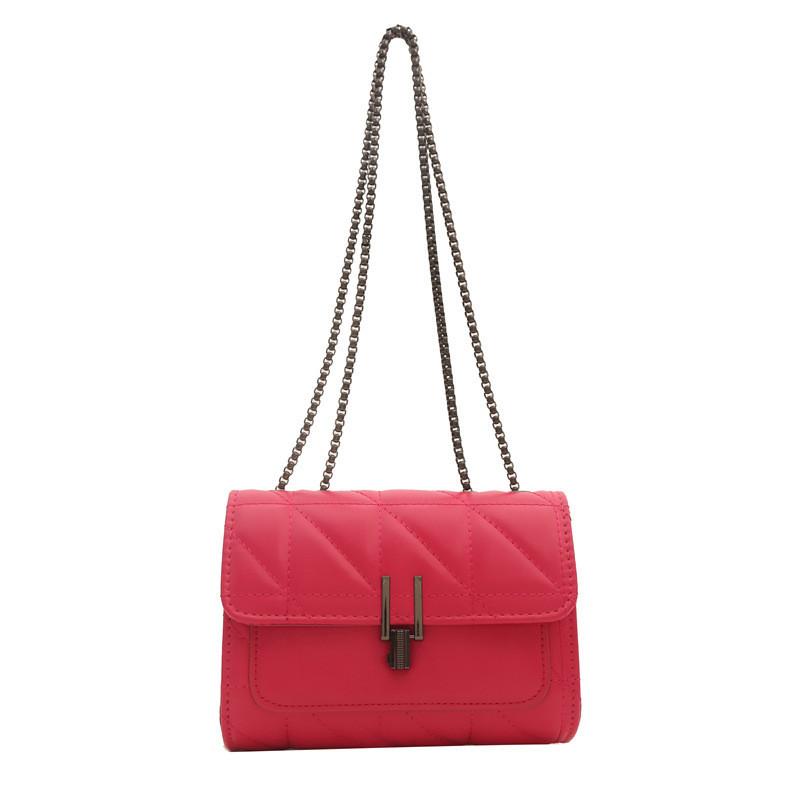 Korean Style Texture Bag 2024 Spring New Diamond Chain Bag Simple Shoulder Bag Crossbody Bag