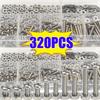Hex Nut and Bolt Set - 320pcs, Durable M2 M2.5 M3 M4 M5 Metric Sizes, Universal Hardware Kit for DIY Projects and Repairs