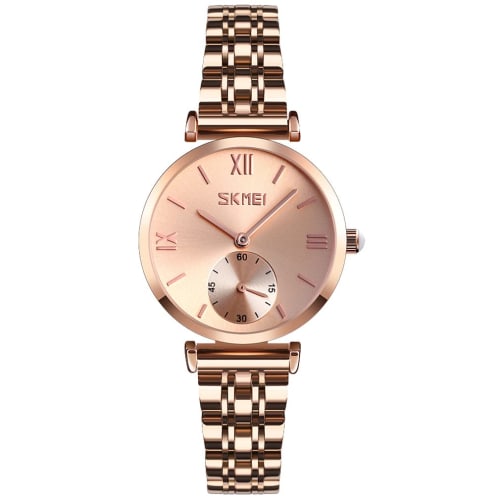 

SKMEI Women s Gold Watch, Simple Design, Ultra-Thin, Waterproof, Classic, Stylish, Casual, Analog Quartz Movement, Stainless Steel, Perfect for Busine