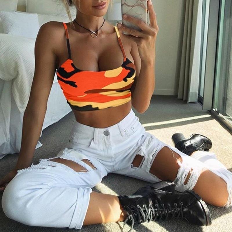 Γυναικείο Σωληνάριο με τύπωμα διαβολικού νύχι Ζαρτιέρες αφαλό