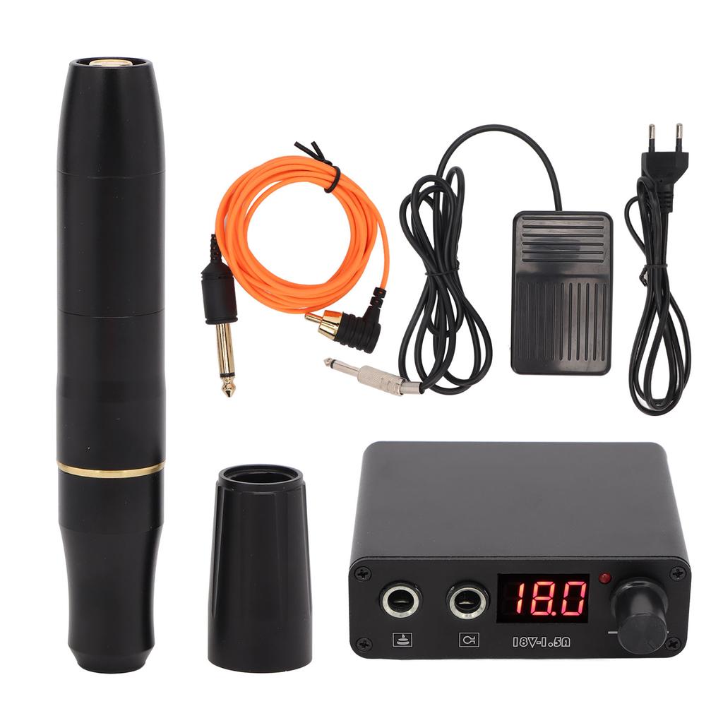 Tattoo Machine Pen Kit Power Supply Foot Pedal RCA Clip Cord Professional Complete Tattoo Kit