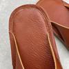 Johnature Handmade Genuine Leather Flat Slippers Soft Cowhide Soft Sole Comfortable Women's Outdoor Slides