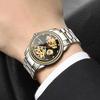 Top Luxury Golden Full Stainless Steel Men Aautomatic Mechanical Watch Business Hollow Men's Watches Waterproof Mechanical Gifts