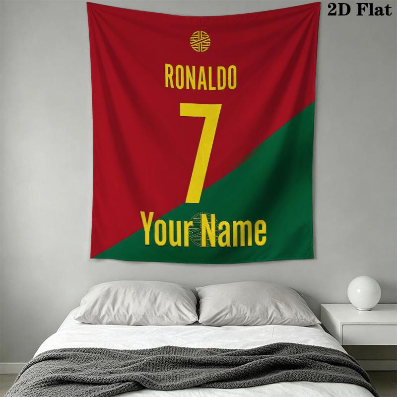 CR7 Custom Name Wall Tapestry Aesthetic Wall Hanging Printed Fabric Blanket Decorative Tapestries for Bedroom Living Room Home Decor