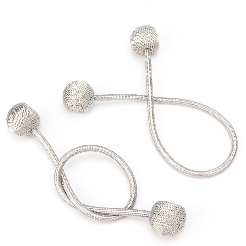 2Pcs Classical Round Ball Magnetic Curtain Tiebacks Curtain Buckle Tie Backs Holder AccessoriesGray