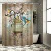 Creative Watercolor Birds Shower Curtain With Soft Floral Print Decorative Bathroom Textile For Home Decoration In Various Sizes